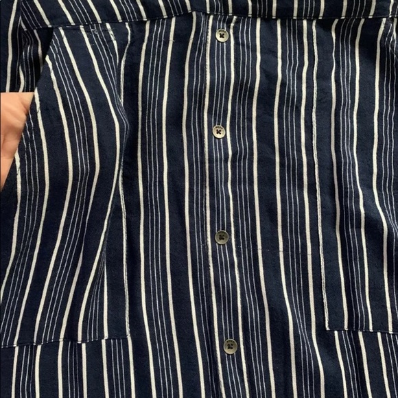 NWOT Roxy Navy Striped Button Front Maxi Skirt Size 4 - Picture 6 of 6